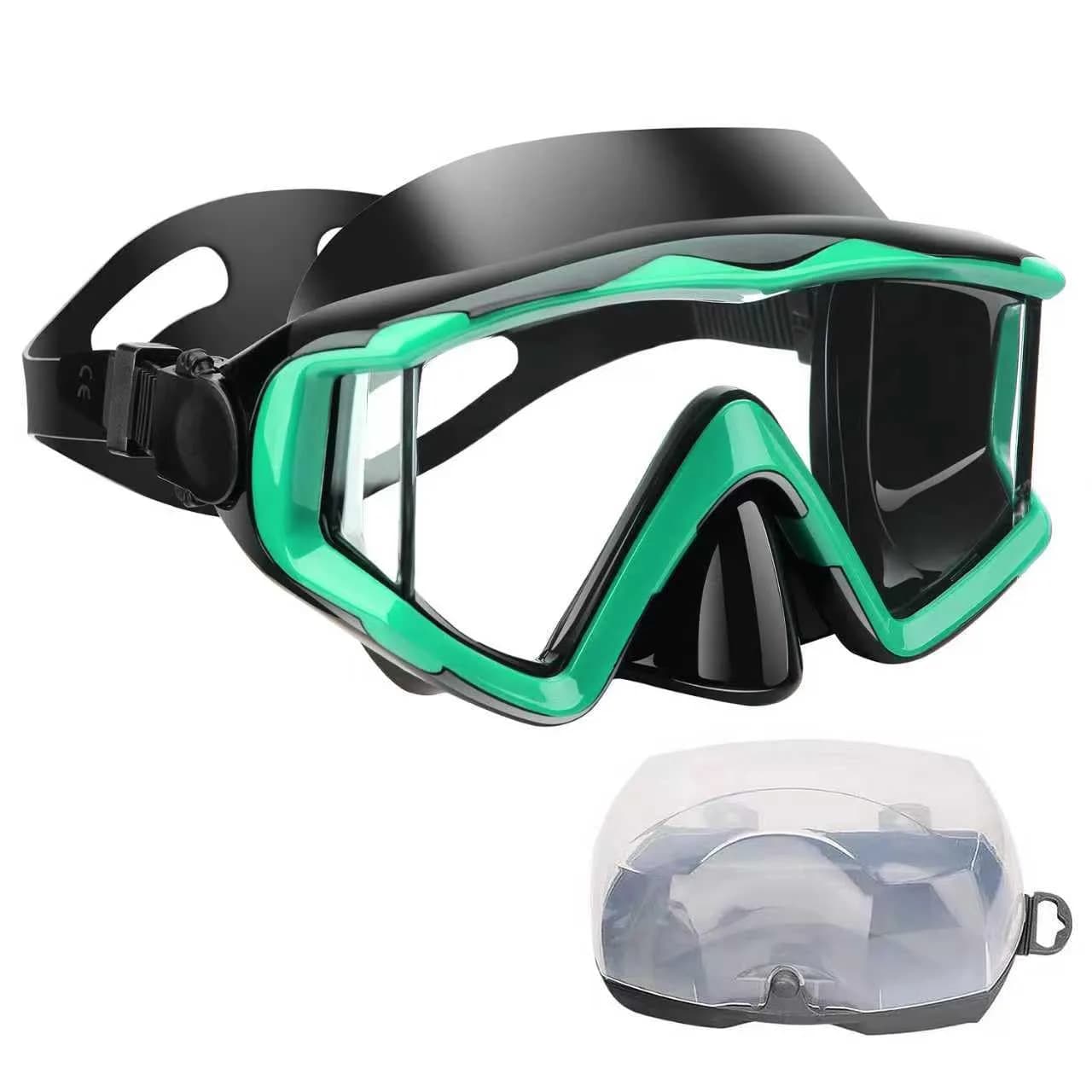 AQUA A DIVE SPORTS Blue Single Lens Diving Mask | 180° Wide View Anti-Fog