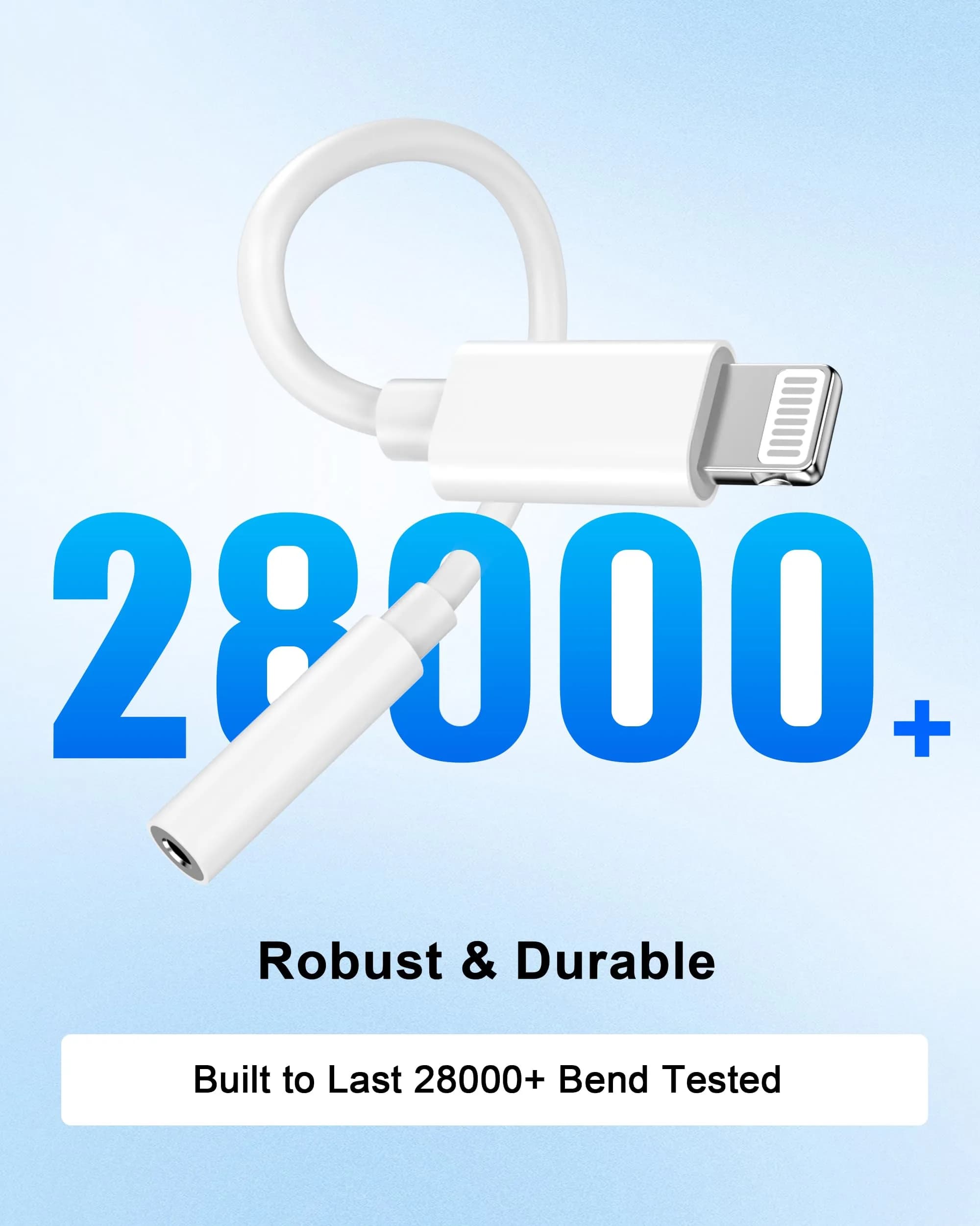 DESOFICON Apple MFi Certified Lightning to 3.5mm Headphone Jack Adapter 10-Pack White thumbnail 6