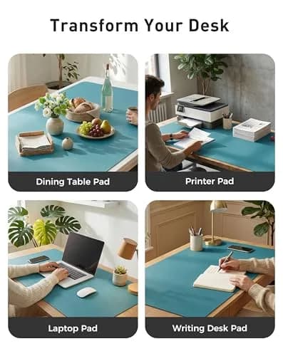 Aothia Faux Leather Desk Mat 102cm x 61cm (40" x 24") | Smooth PU Leather Writing Surface for Office and Home thumbnail 6