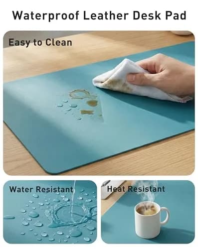 Aothia Faux Leather Desk Mat 102cm x 61cm (40" x 24") | Smooth PU Leather Writing Surface for Office and Home thumbnail 7