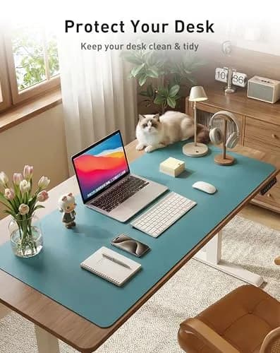 Aothia Faux Leather Desk Mat 102cm x 61cm (40" x 24") | Smooth PU Leather Writing Surface for Office and Home thumbnail 8