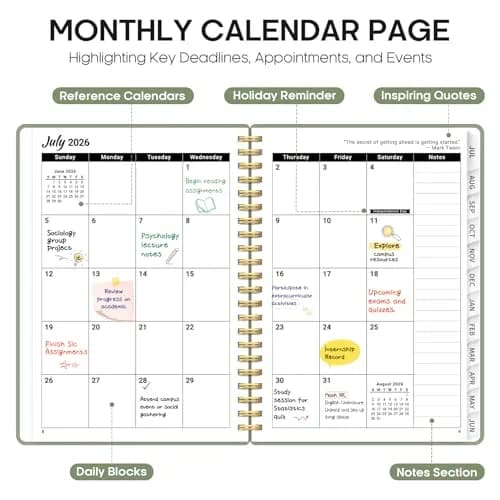 Taja Planner 2026-2027 Academic Planner 6.3" x 8.5" (16.0 cm x 21.6 cm) | Weekly & Monthly Planning for Students & Professionals thumbnail 2