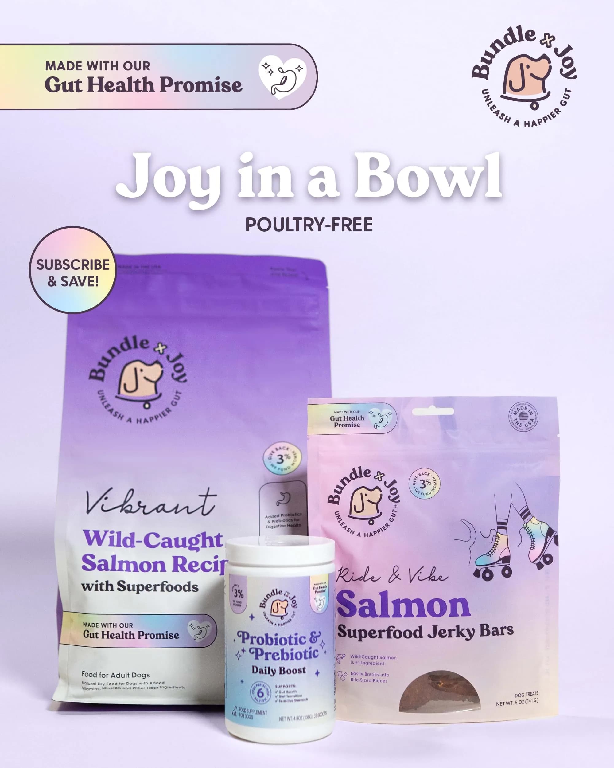 Bundle x Joy Salmon Probiotic Dry Dog Food | Grain-Free, Poultry-Free, 24lb thumbnail 9