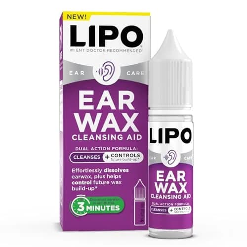 LIPO Earwax Removal Drops 0.5 fl oz | Gentle, peroxide-free ear cleaning support for clogged ears thumbnail 1