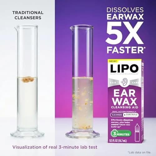 LIPO Earwax Removal Drops 0.5 fl oz | Gentle, peroxide-free ear cleaning support for clogged ears thumbnail 9