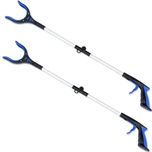 RMS 2 Pack 34 Inch Extra Long Reacher Grabber with Rotating Jaw | Mobility Aid for Seniors and Disabled thumbnail 1