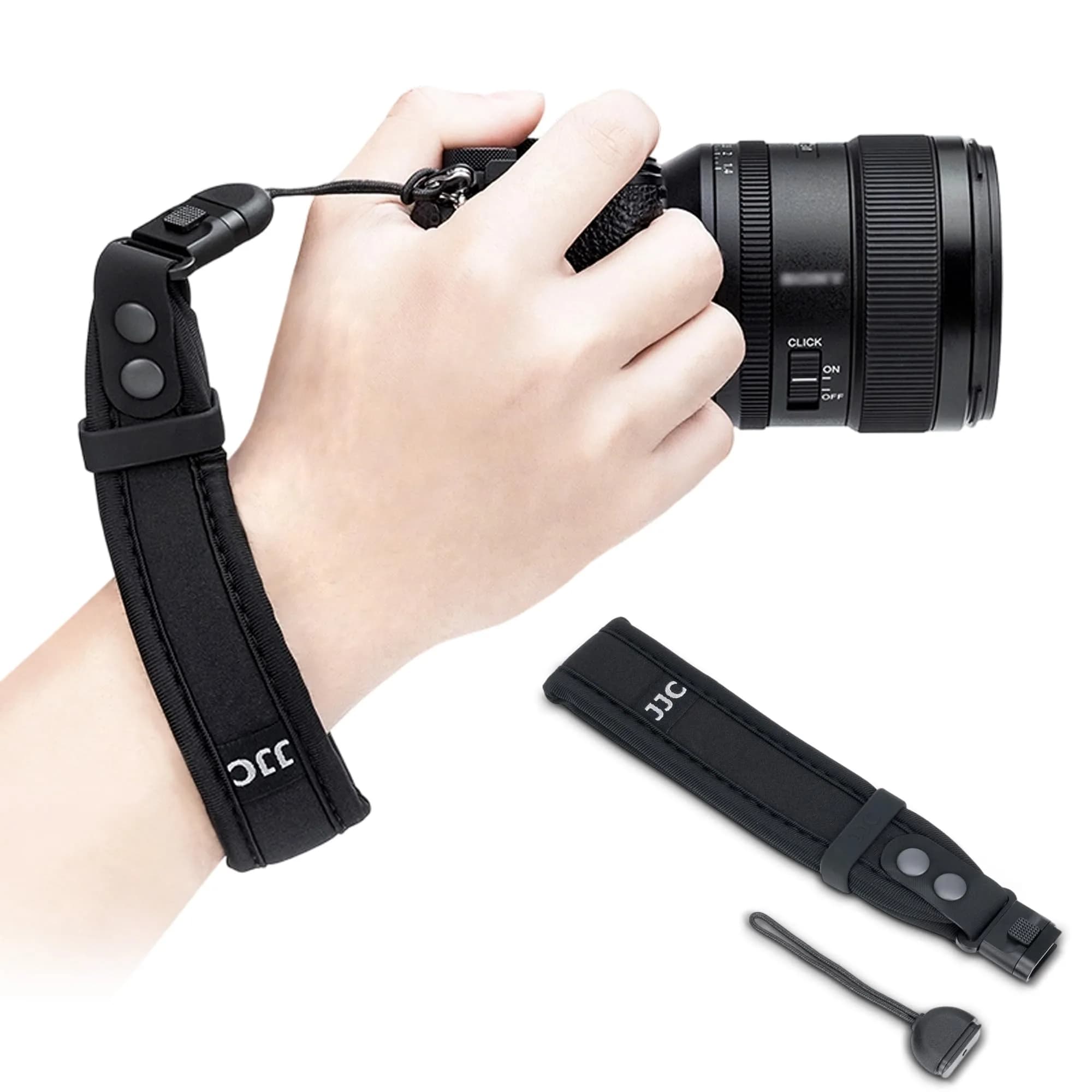 Kiorafoto Mini EVO Thinner Style Adjustable Nylon Camera Hand Wrist Strap with Upgraded Buckle (Black) - main product image