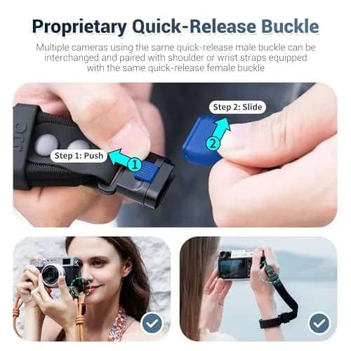 Kiorafoto Upgraded Quick Release Soft Neoprene Camera Hand Strap with Adjustable Silicone Ring | Black thumbnail 4
