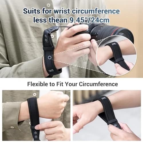 Kiorafoto Upgraded Quick Release Soft Neoprene Camera Hand Strap with Adjustable Silicone Ring | Black thumbnail 7