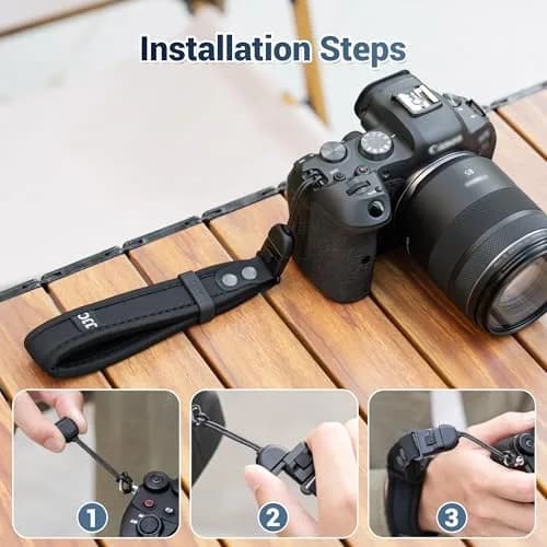 Kiorafoto Upgraded Quick Release Soft Neoprene Camera Hand Strap with Adjustable Silicone Ring | Black thumbnail 9