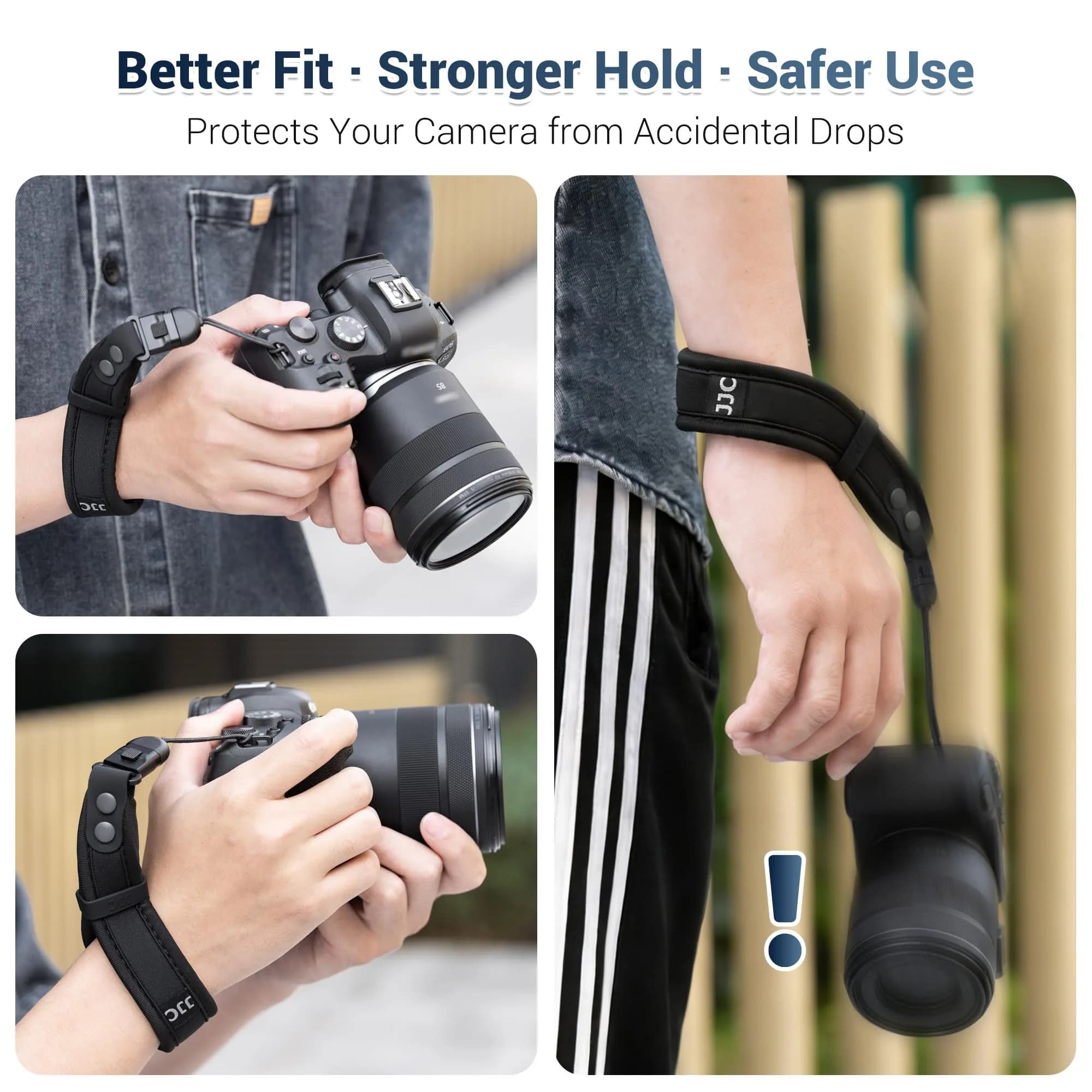 Kiorafoto Mini EVO Thinner Style Adjustable Nylon Camera Hand Wrist Strap with Upgraded Buckle (Black) - view 2