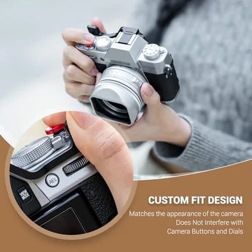 JJC Metal Thumb Grip & Shutter Button for Fuji X-T30III II XT30 XT20,Silver | Ergonomic Camera Accessory thumbnail 6