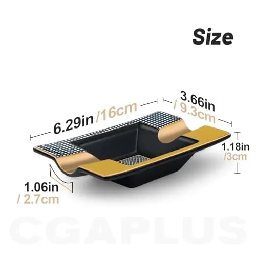 GUEVARA Cigar Ashtray Classic Black | Deep Basin, Sturdy & Stylish for Outdoors & Indoors thumbnail 4