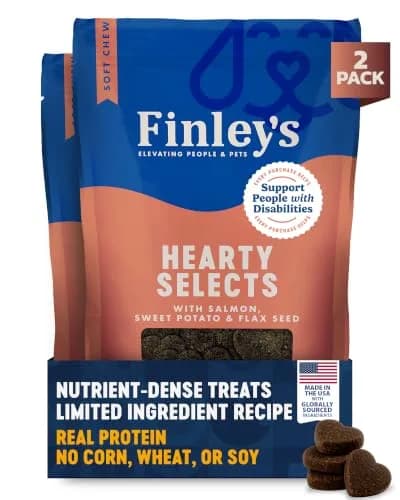 Finley's Salmon Hearty Bites Soft Chewy Dog Treats 12oz (340g) | Nutrient-Rich, Wholesome & Made in USA thumbnail 1