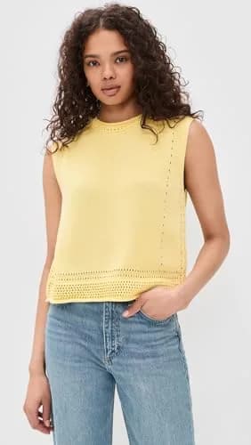 Velvet by Graham & Spencer Vanny Novelty Pima Cotton Sweater Top, White, X-Small | Regular Fit, Round Neck thumbnail 2