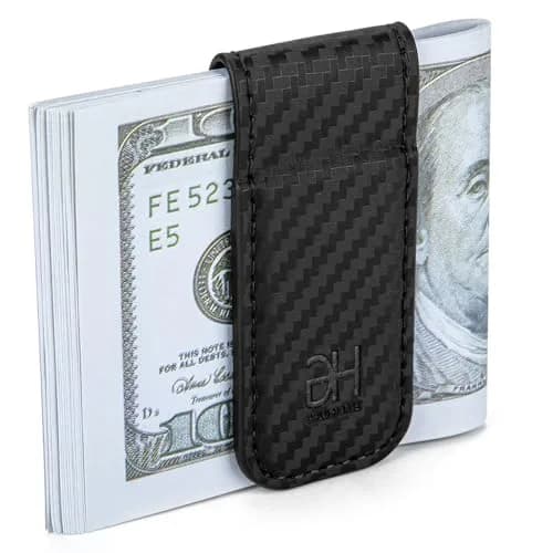 GH GOLD HORSE Slim Magnetic Money Clip Genuine Leather Card Holder for Men | Holds 10-15 Bills thumbnail 2
