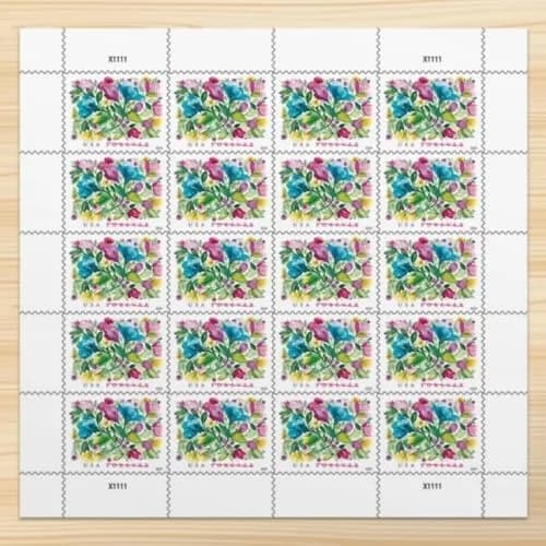 United States Postal Service Celebration Blooms Forever Postage Stamps (40 Stamps) | Abstract Floral Design for Weddings & Special Occasions thumbnail 1