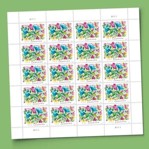 United States Postal Service Celebration Blooms Forever Postage Stamps (40 Stamps) | Abstract Floral Design for Weddings & Special Occasions thumbnail 5