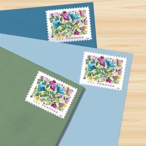 United States Postal Service Celebration Blooms Forever Postage Stamps (40 Stamps) | Abstract Floral Design for Weddings & Special Occasions thumbnail 3