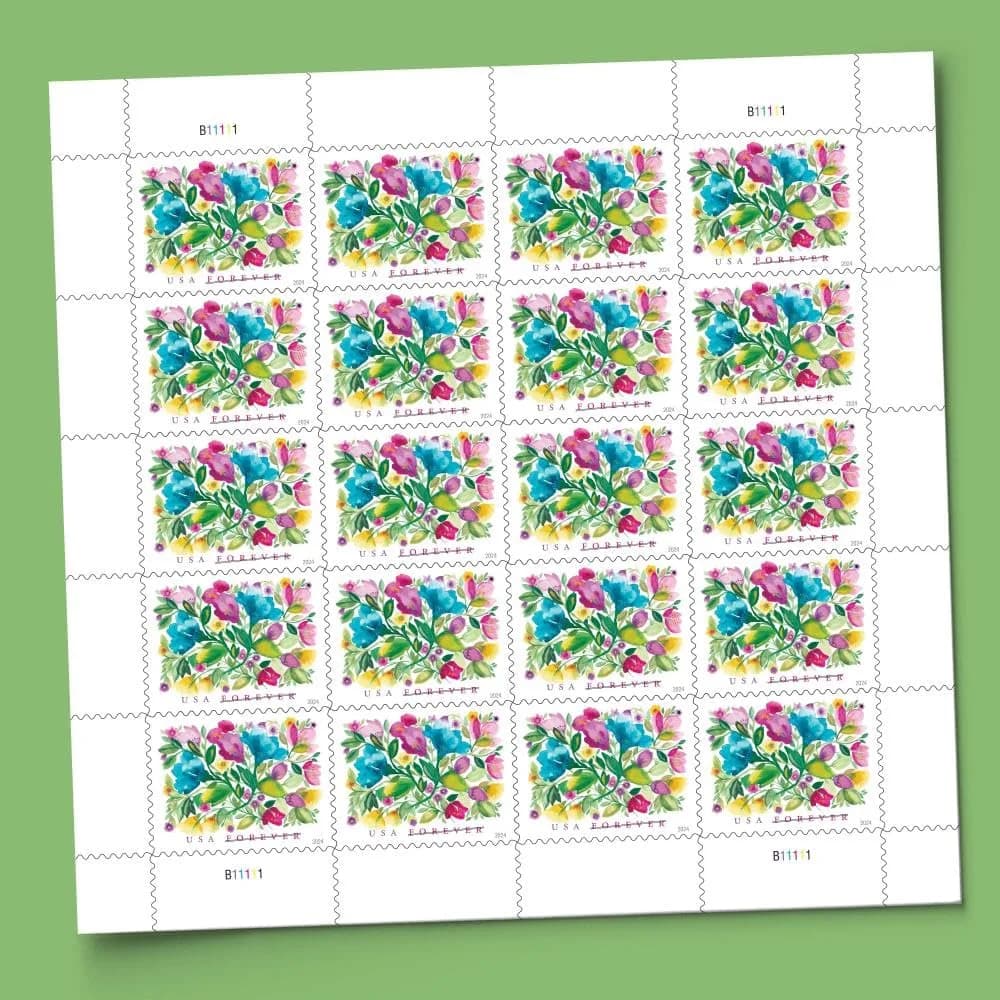 United States Postal Service Celebration Blooms Forever Postage Stamps - 100 Stamps | USPS Official Import - view 5