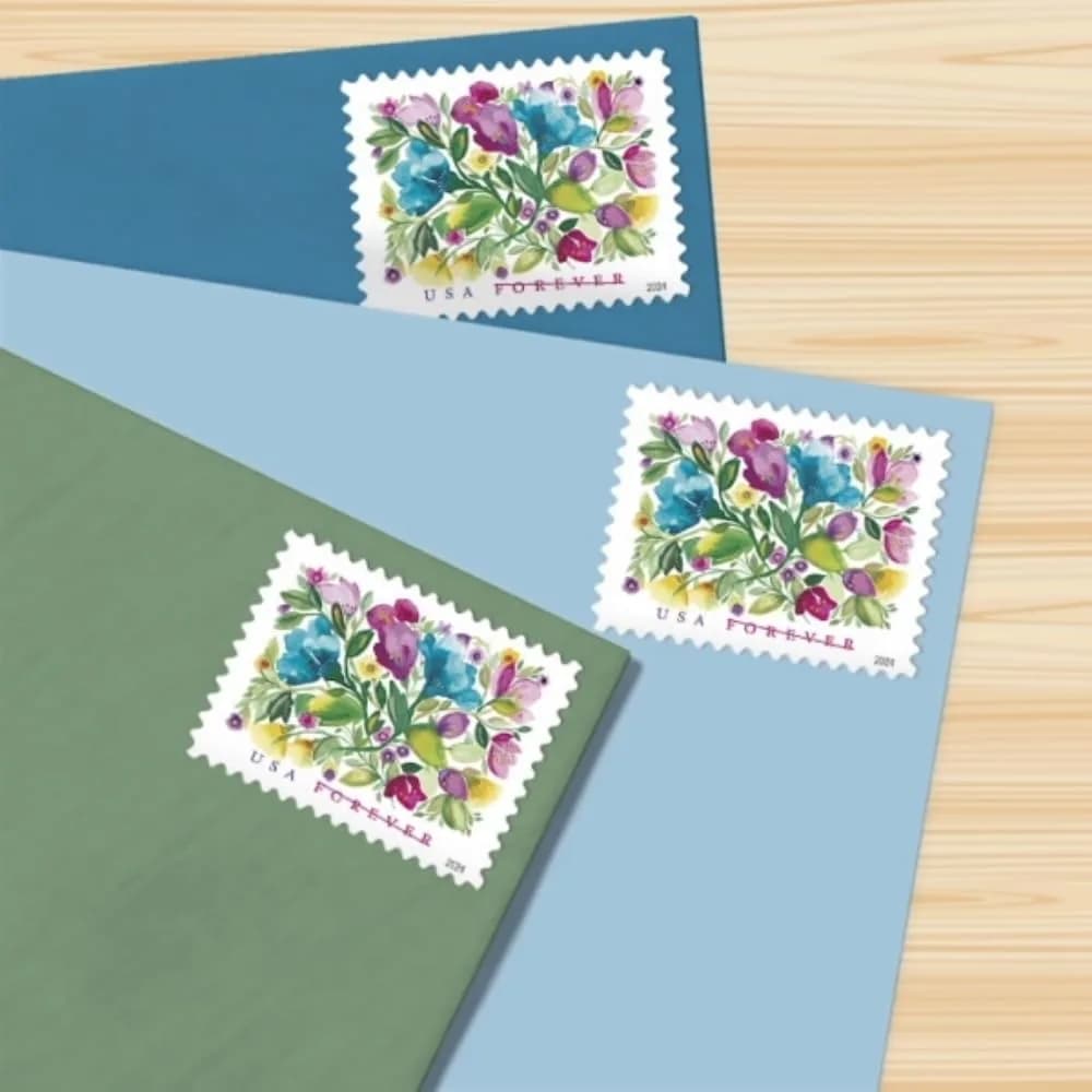 United States Postal Service Celebration Blooms Forever Postage Stamps - 100 Stamps | USPS Official Import - view 3
