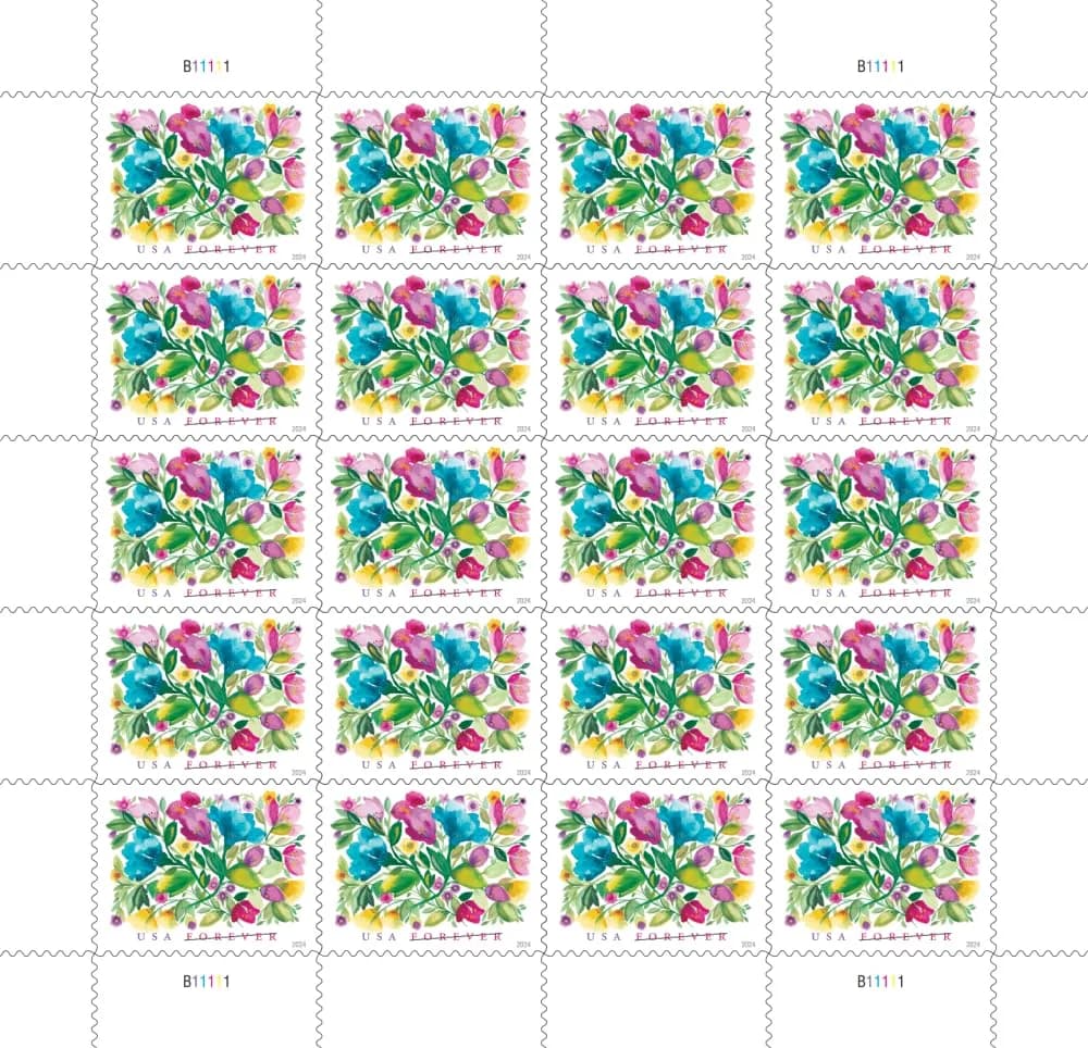 United States Postal Service Celebration Blooms Forever Postage Stamps - 100 Stamps | USPS Official Import - view 4