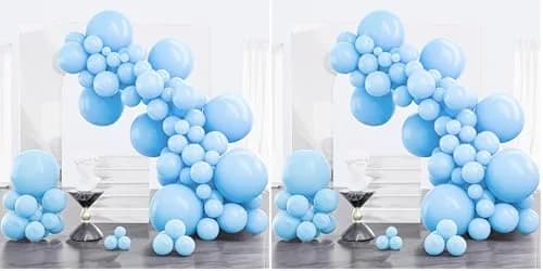 PartyWoo Light Blue Balloons 100pcs Assorted Sizes 5-18 Inch Pastel Sky Aqua Blue Balloon Arch Kit Garland for Birthday Baby Shower Party Decorations - main product image