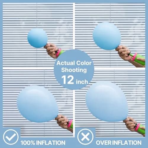 PartyWoo Light Blue Balloons 100pcs Assorted Sizes (18, 12, 10, 5 Inch) | Pastel Sky Aqua Blue Balloon Arch Kit Garland for Birthday, Baby Shower, Graduation Party Decorations thumbnail 4