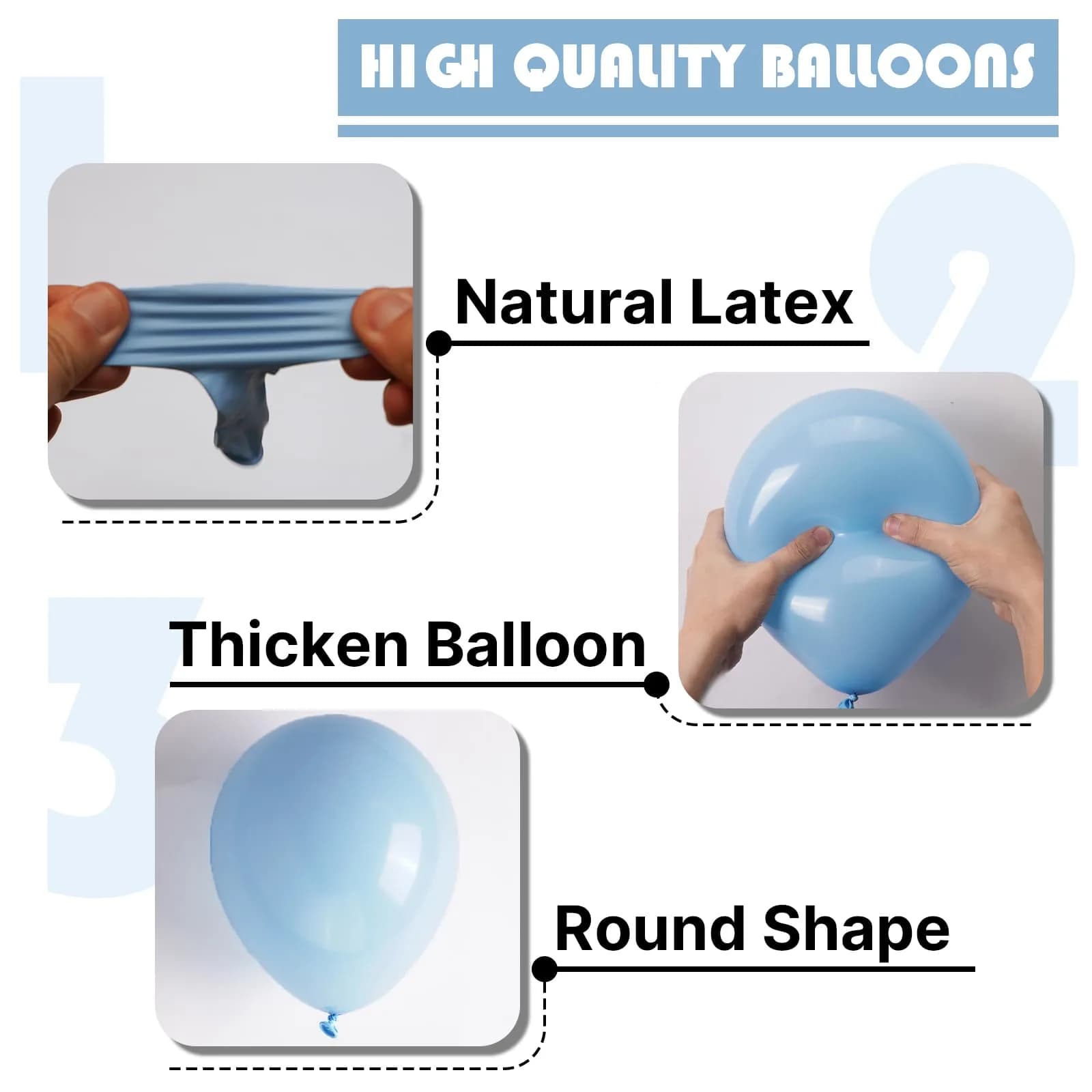 PartyWoo Light Blue Balloons 100pcs Assorted Sizes (18, 12, 10, 5 Inch) | Pastel Sky Aqua Blue Balloon Arch Kit Garland for Birthday, Baby Shower, Graduation Party Decorations - view 8