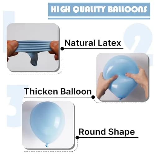 PartyWoo Light Blue Balloons 100pcs Assorted Sizes (18, 12, 10, 5 Inch) | Pastel Sky Aqua Blue Balloon Arch Kit Garland for Birthday, Baby Shower, Graduation Party Decorations thumbnail 8