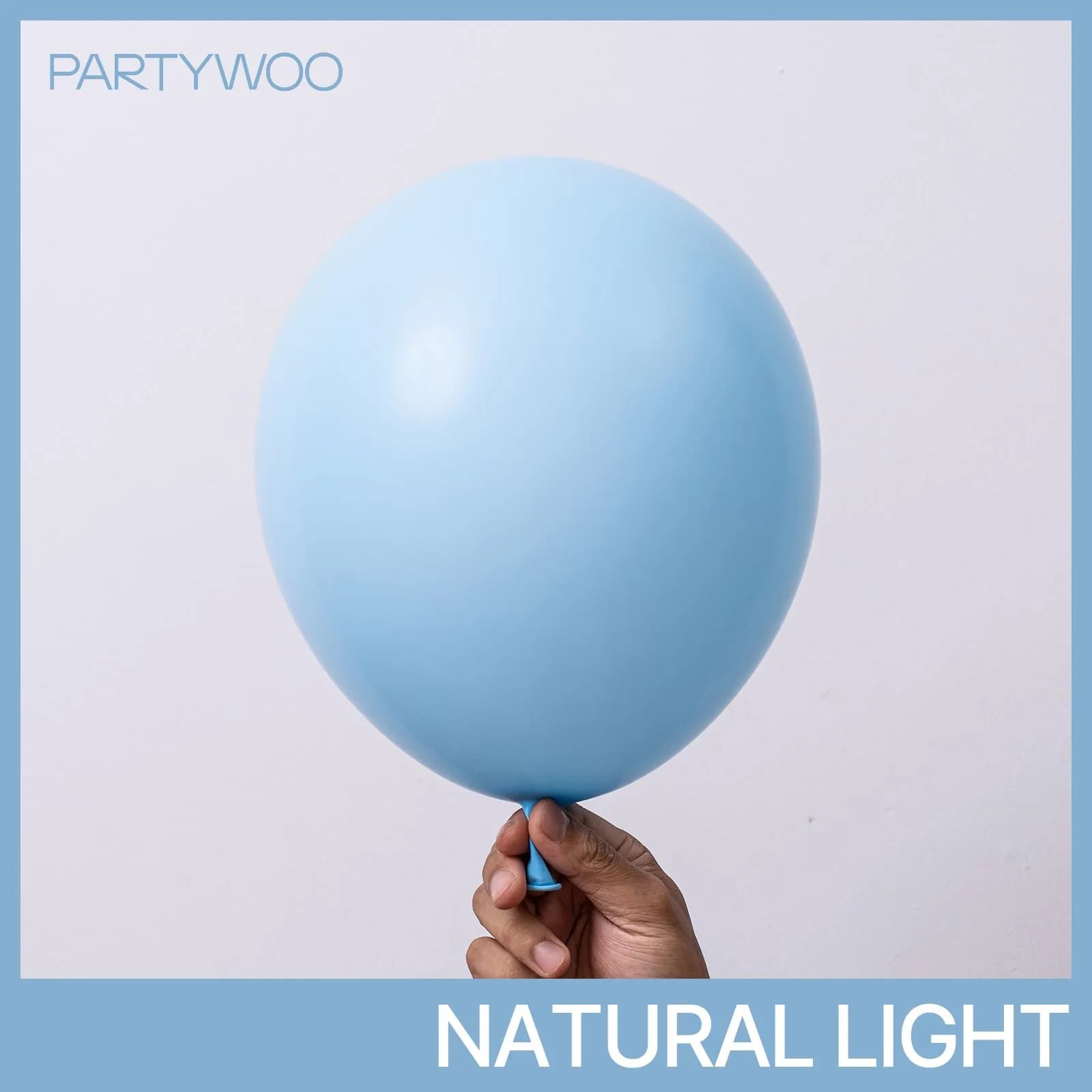 PartyWoo Light Blue Balloons 100pcs Assorted Sizes (18, 12, 10, 5 Inch) | Pastel Sky Aqua Blue Balloon Arch Kit Garland for Birthday, Baby Shower, Graduation Party Decorations - view 3