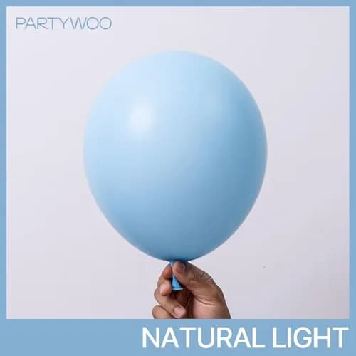 PartyWoo Light Blue Balloons 100pcs Assorted Sizes (18, 12, 10, 5 Inch) | Pastel Sky Aqua Blue Balloon Arch Kit Garland for Birthday, Baby Shower, Graduation Party Decorations thumbnail 3
