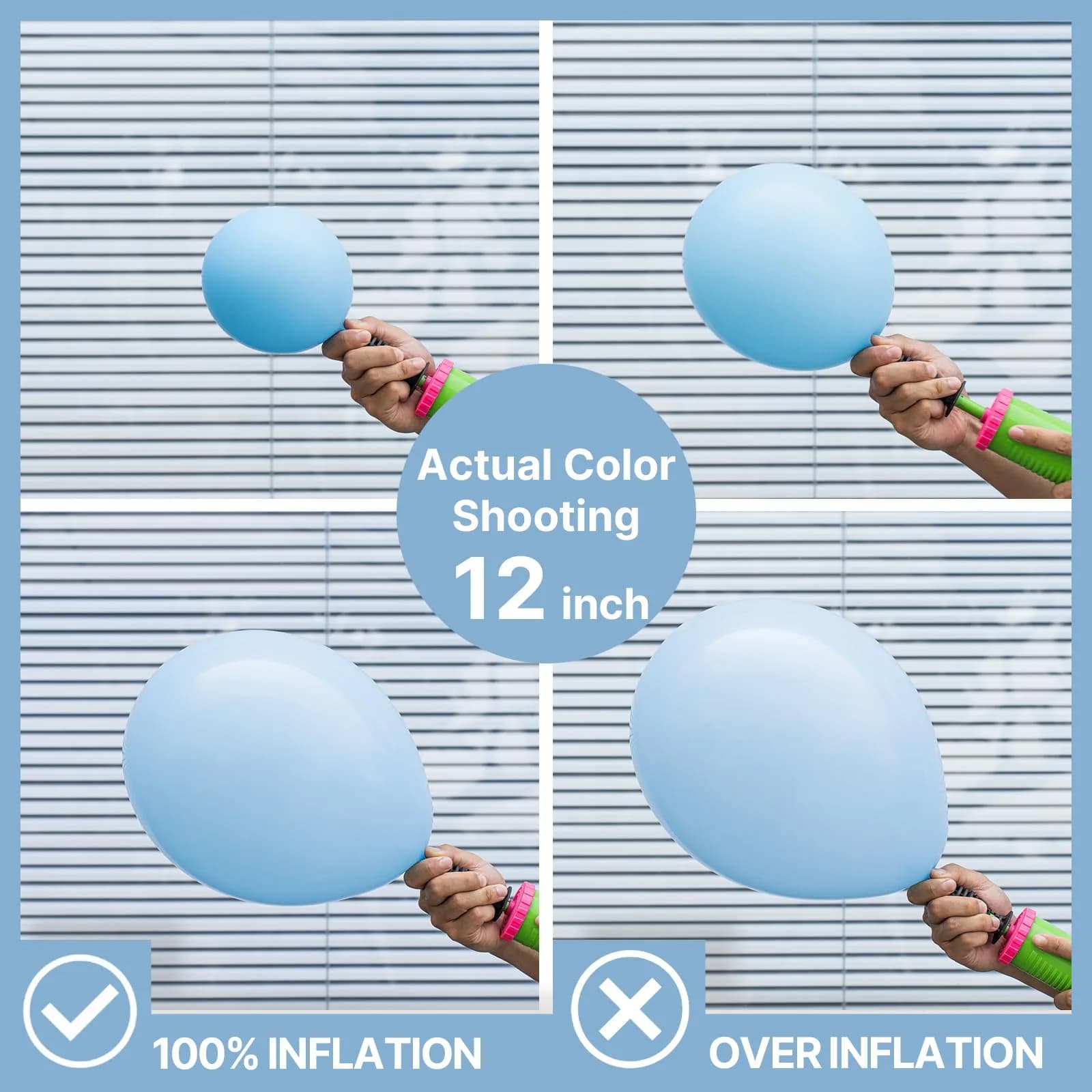 PartyWoo Light Blue Balloons 100pcs Assorted Sizes (18, 12, 10, 5 Inch) | Pastel Sky Aqua Blue Balloon Arch Kit Garland for Birthday, Baby Shower, Graduation Party Decorations - view 4