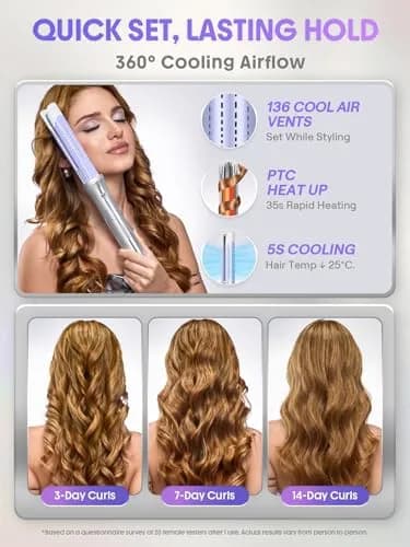 SHEGLAM One Touch Airflow Styler Pro 1 inch Automatic Rotating Curling Iron | 5-Minute Styling, 14-Day Hold thumbnail 5
