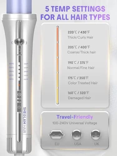 SHEGLAM One Touch Airflow Styler Pro 1 inch Automatic Rotating Curling Iron | 5-Minute Styling, 14-Day Hold thumbnail 9