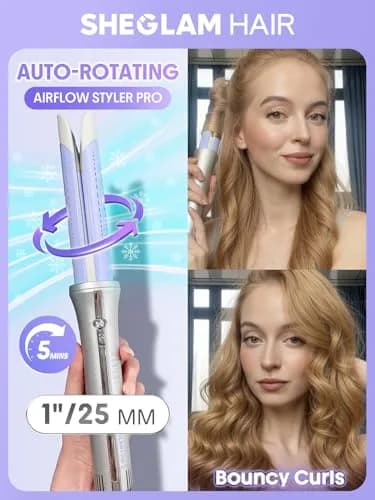 SHEGLAM One Touch Airflow Styler Pro 1 inch Automatic Rotating Curling Iron | 5-Minute Styling, 14-Day Hold thumbnail 2