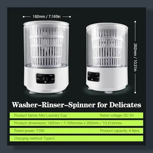 SUNHAIXIA Portable Mini Washing Machine 1L (0.26 Gal) | Imitation Hand Wash & UV Sterilization thumbnail 4