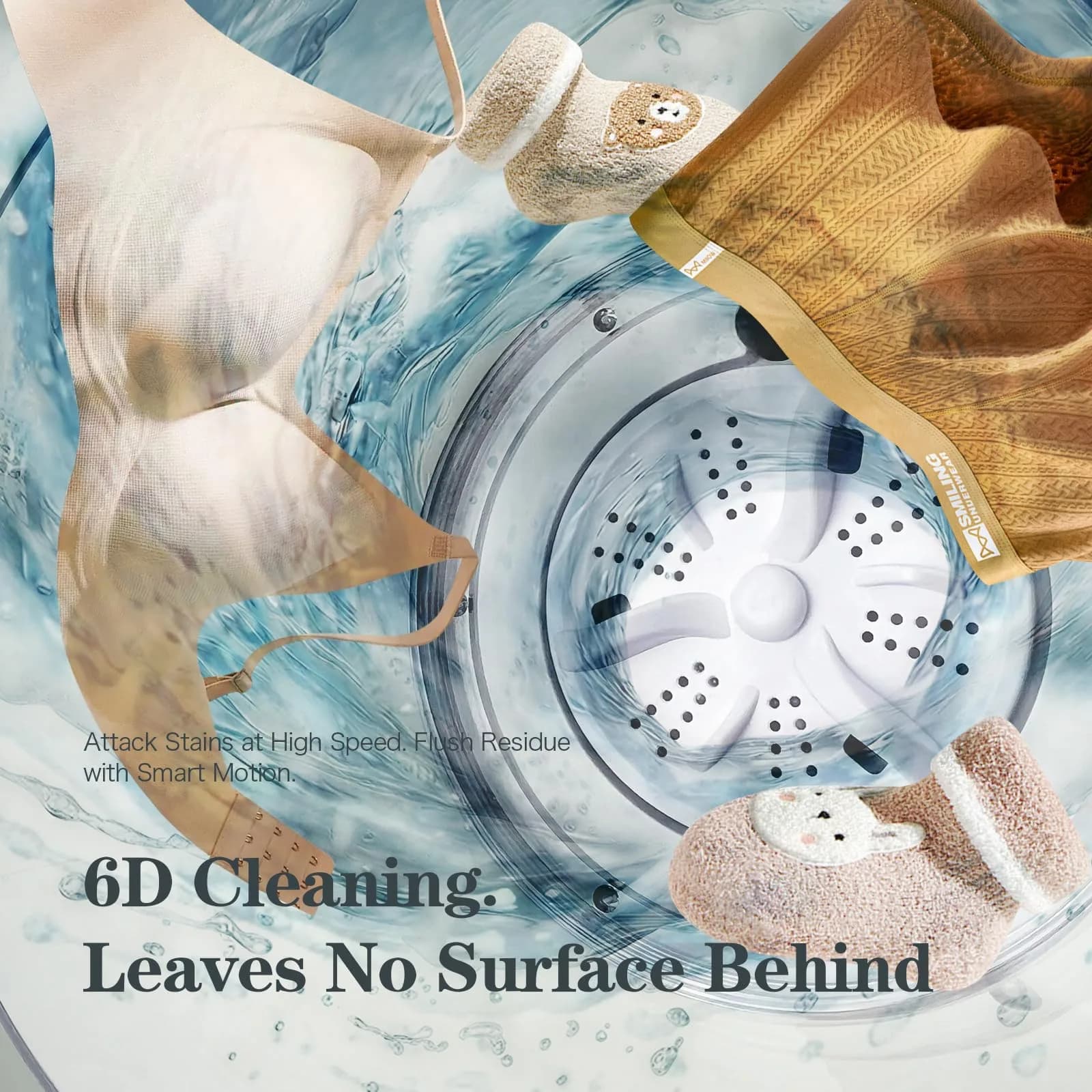 SUNHAIXIA Portable Mini Washing Machine with UV Light & Spin-Dry, 4L Capacity | 220V Compatible for Indian Homes - view 6