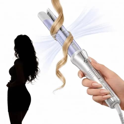 SHEGLAM One Touch Airflow Styler Pro 1.25 inch Automatic Rotating Curling Iron | 5 Temp Settings, Zero Burn Risk thumbnail 1