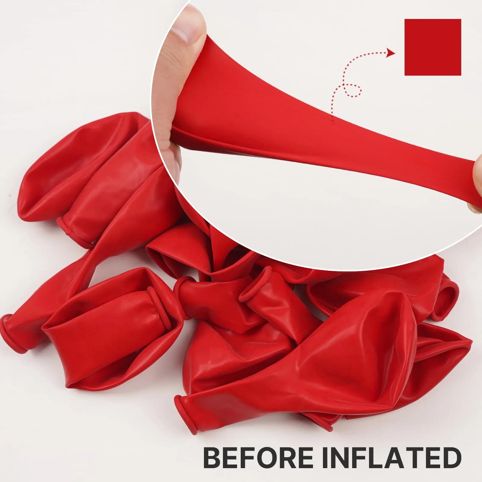 PartyWoo Red Balloons 100 pcs Assorted Sizes (5-18 Inch) Latex Arch Kit Garland | Durable for Parties - view 2
