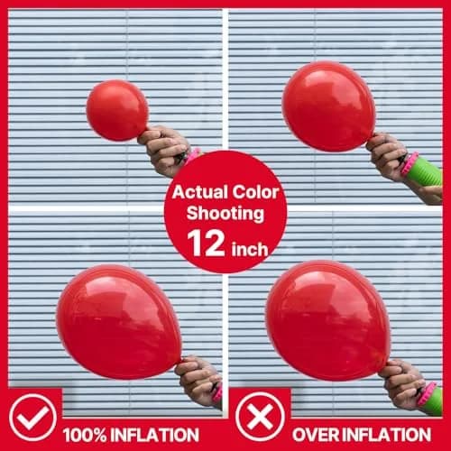 PartyWoo Red Balloons 100 pcs Assorted Sizes 5-18 Inch | Value Pack for Parties thumbnail 4