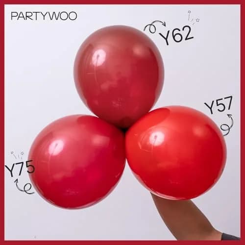 PartyWoo Red Balloons 100 pcs Assorted Sizes 5-18 Inch | Value Pack for Parties thumbnail 5