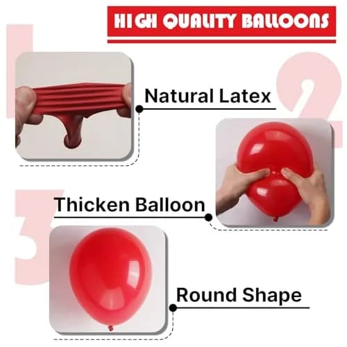 PartyWoo Red Balloons 100 pcs Assorted Sizes 5-18 Inch | Value Pack for Parties thumbnail 8