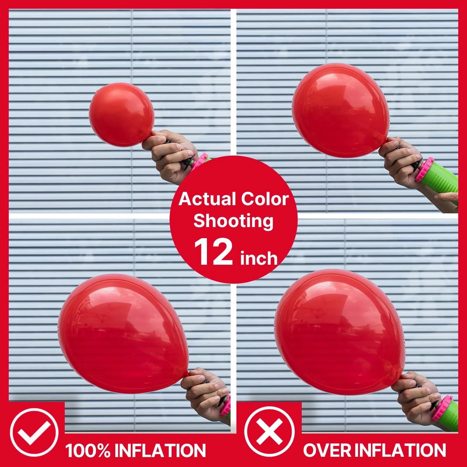 PartyWoo Red Balloons 100 pcs Assorted Sizes (5-18 Inch) Latex Arch Kit Garland | Durable for Parties - view 4