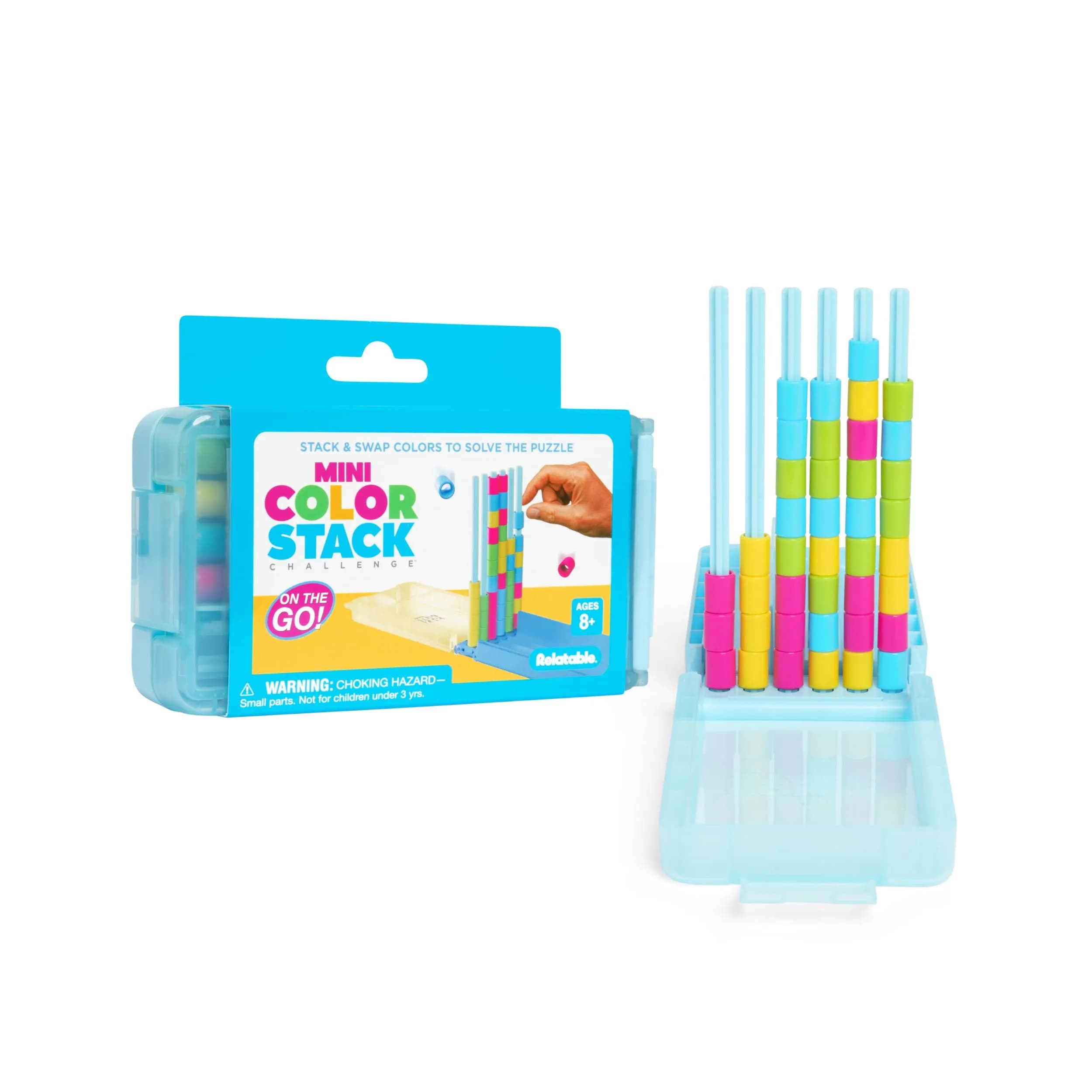 Mini Color Stack Challenge by WHAT DO YOU MEME? 40 Rings | Solo-Play Travel Game for Ages 8+ - main product image
