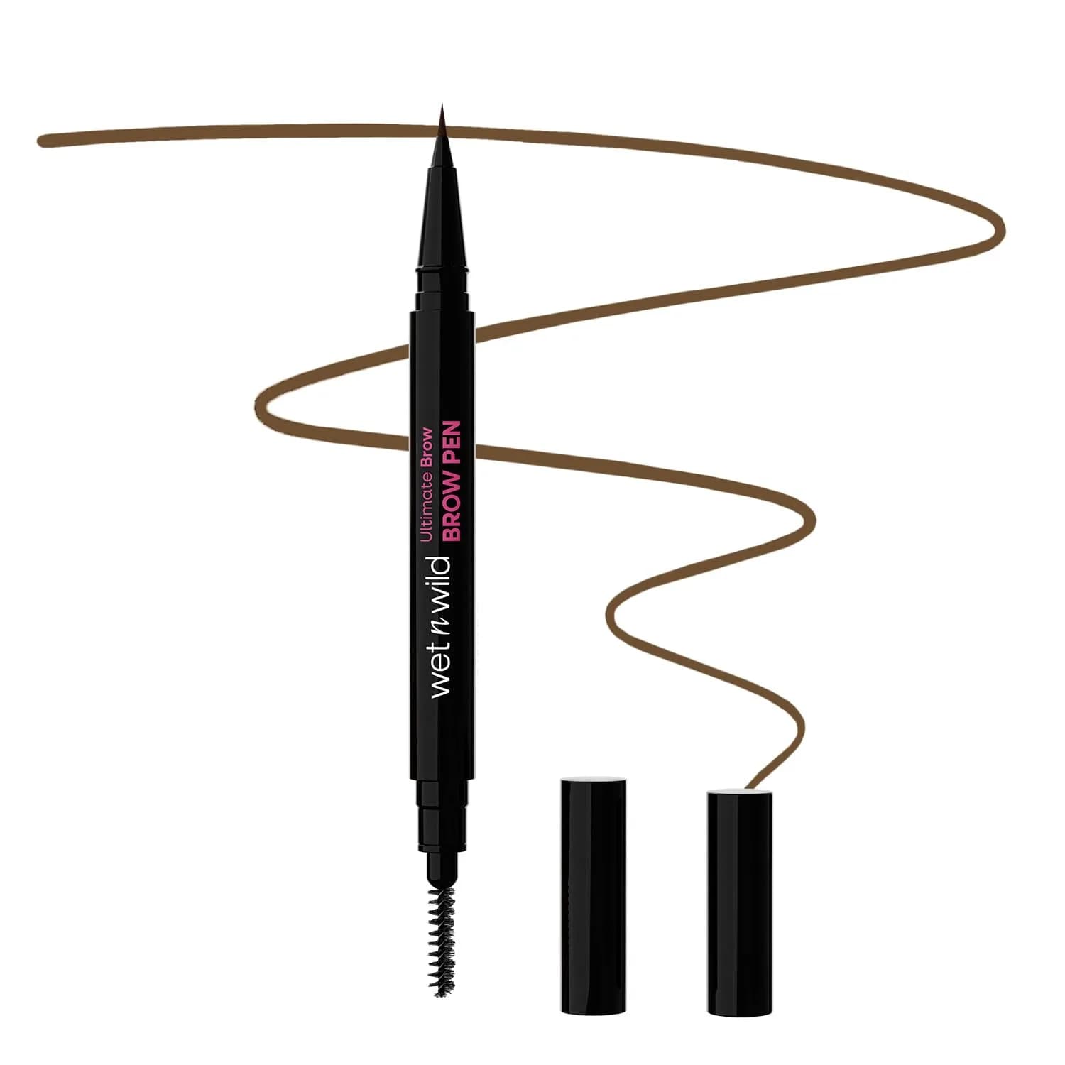 wet n wild Ultimate Brow Pen - Medium Brown | Precise, Waterproof, 16-Hour Wear