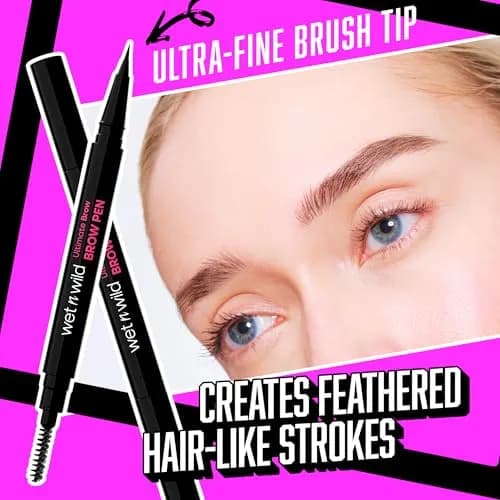 wet n wild Ultimate Brow Pen - Medium Brown | Precise, Waterproof, 16-Hour Wear thumbnail 3