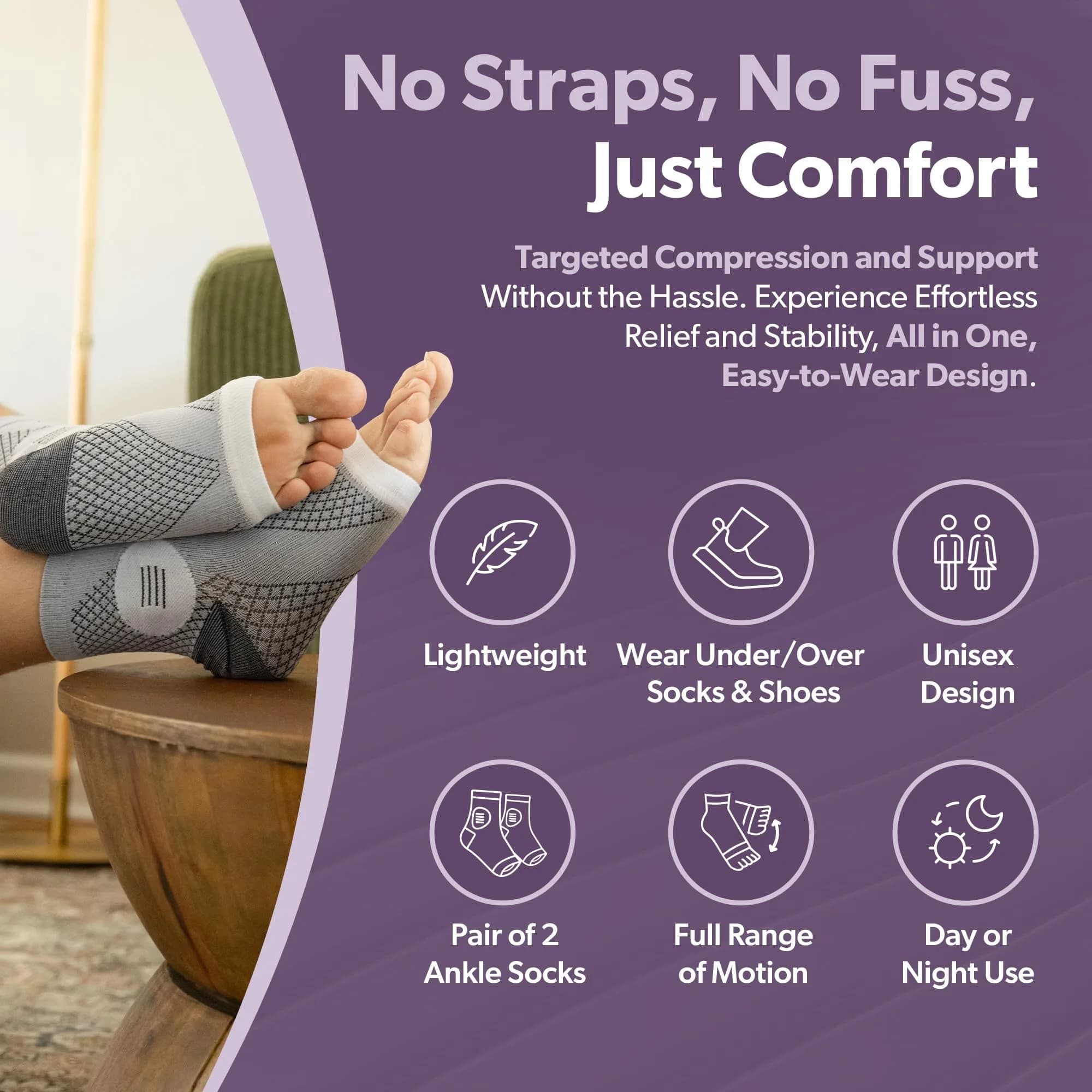 BraceAbility Neuropathy Socks (Pair) - Peripheral Neuritis Compression Diabetic Toeless Foot Sleeves for Nerve Damage Pain in Feet, Ankle Gout, Plantar Fasciitis Relief Brace for Men and Women (M - Teal) - view 7