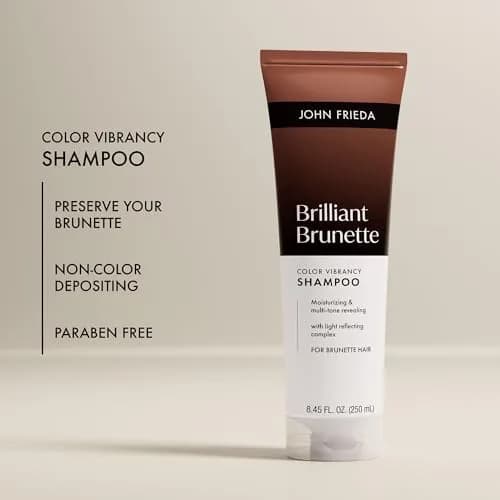 John Frieda Brilliant Brunette Color Vibrancy Shampoo 500ml (16.9 fl oz) | Enhances Brown Hair Tones thumbnail 3