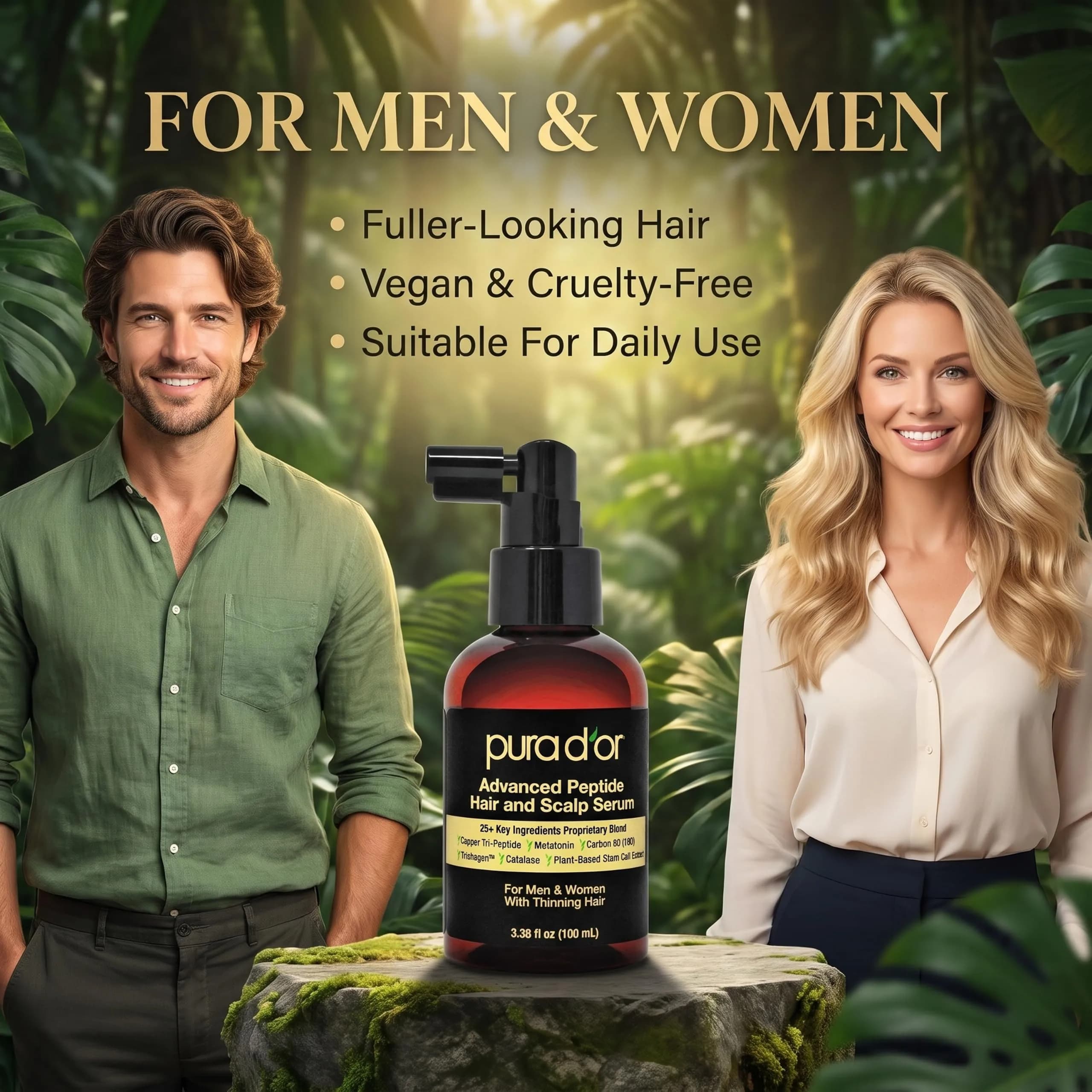 PURA D'OR Advanced Hair & Scalp Serum 99ml (3.3 Fl Oz) | Fuller Appearance Strands for Thinning Hair - view 5